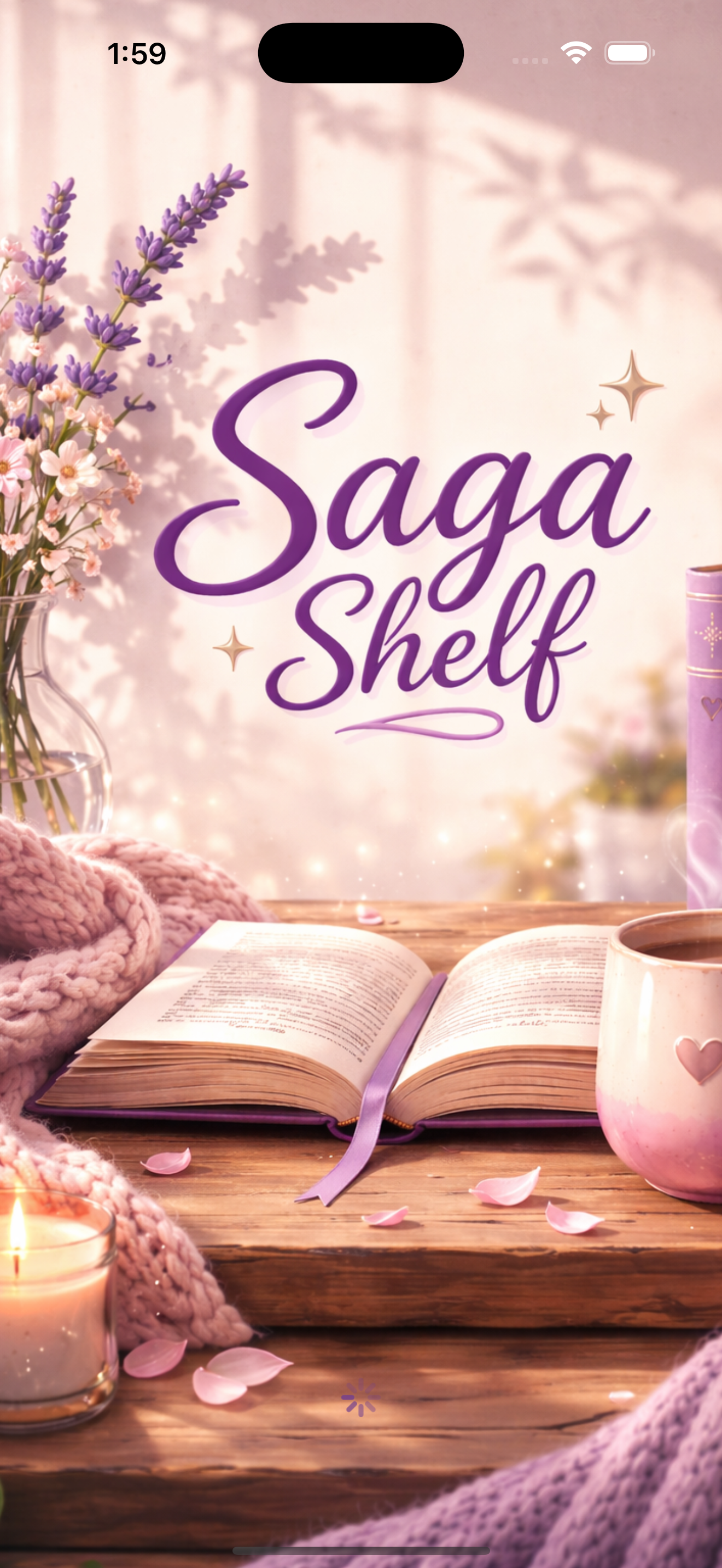 Saga Shelf launch screen